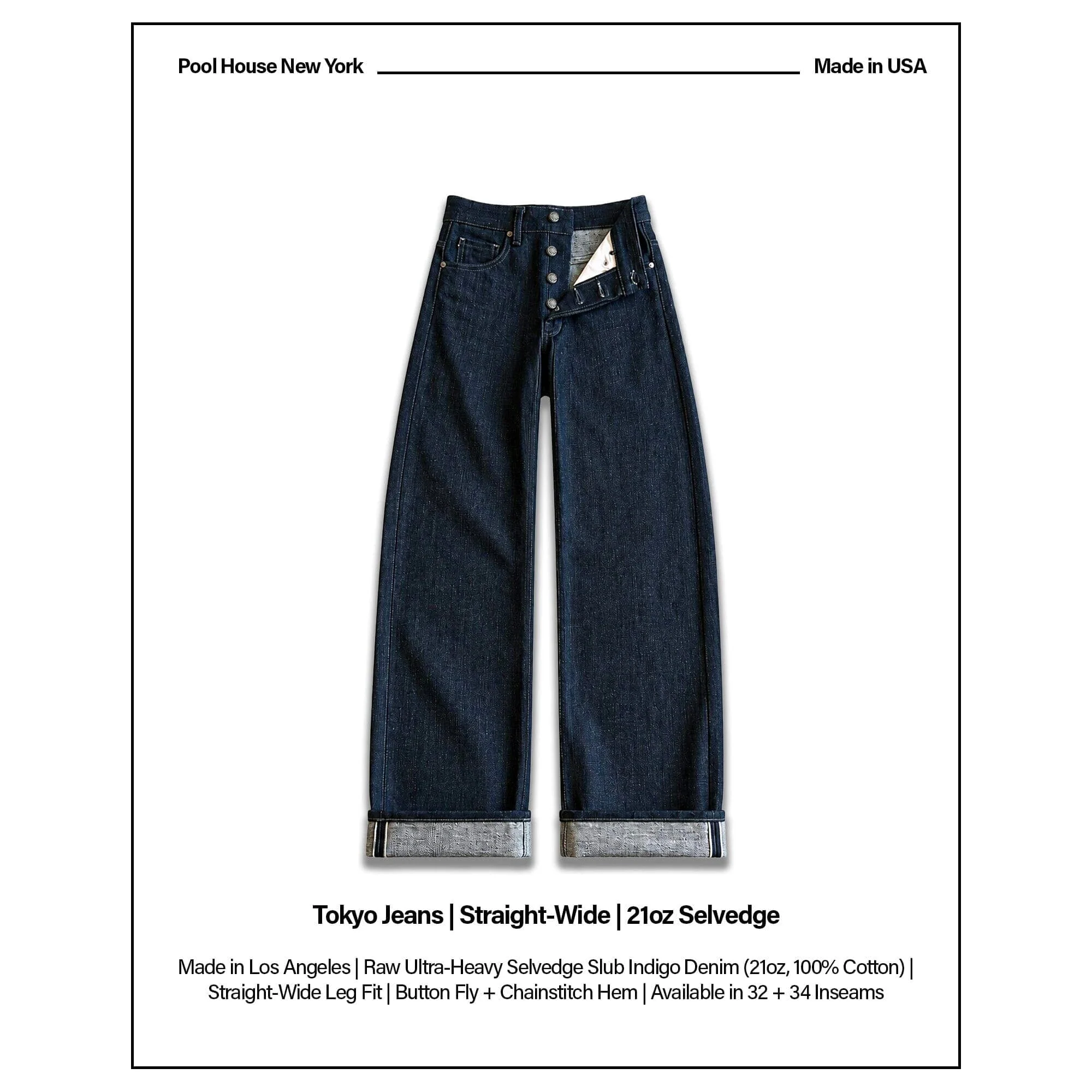 Tokyo Jeans | Straight-Wide | 21oz Selvedge - Image 2