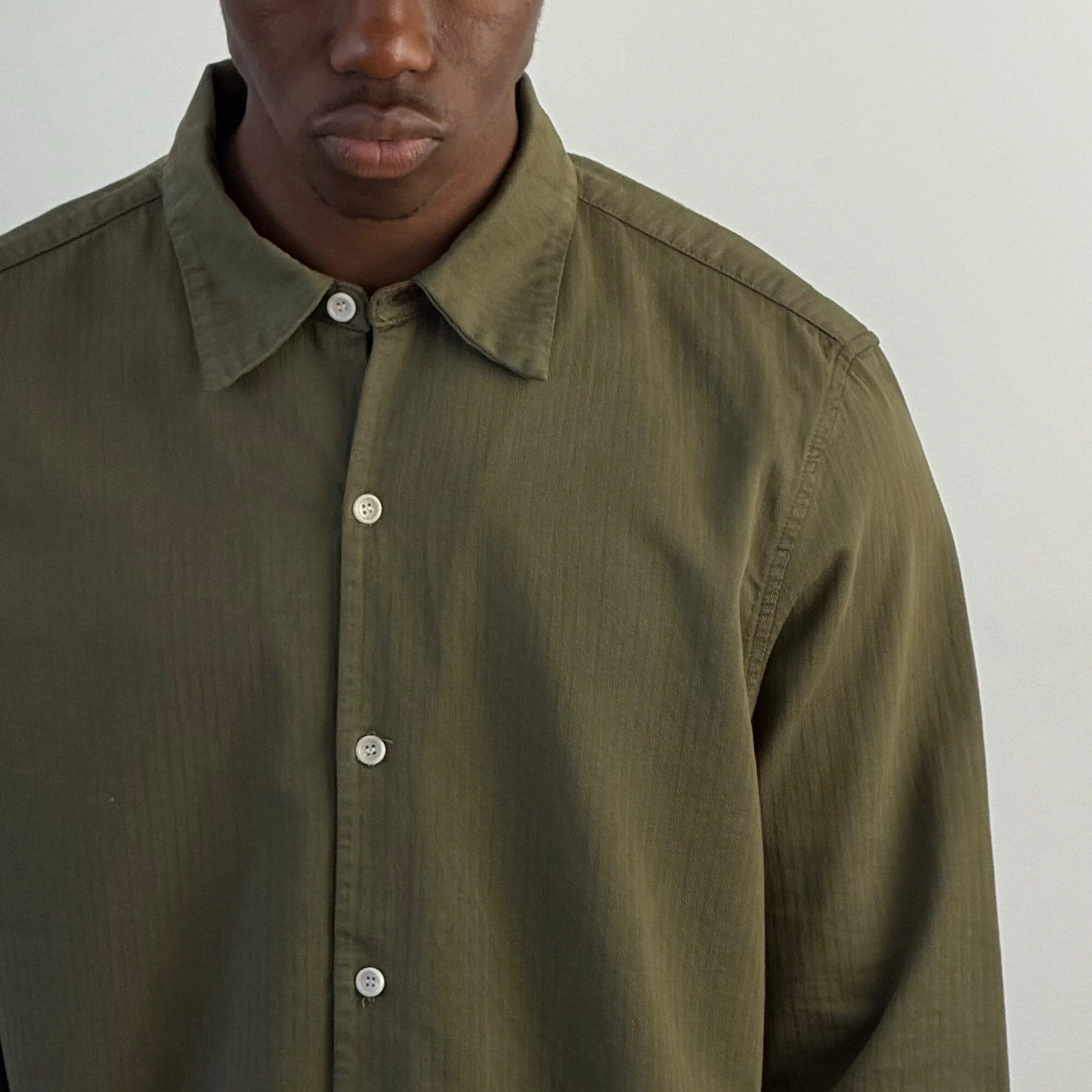 Newport Crop Button-Up II | Japanese Herringbone Twill - Image 3