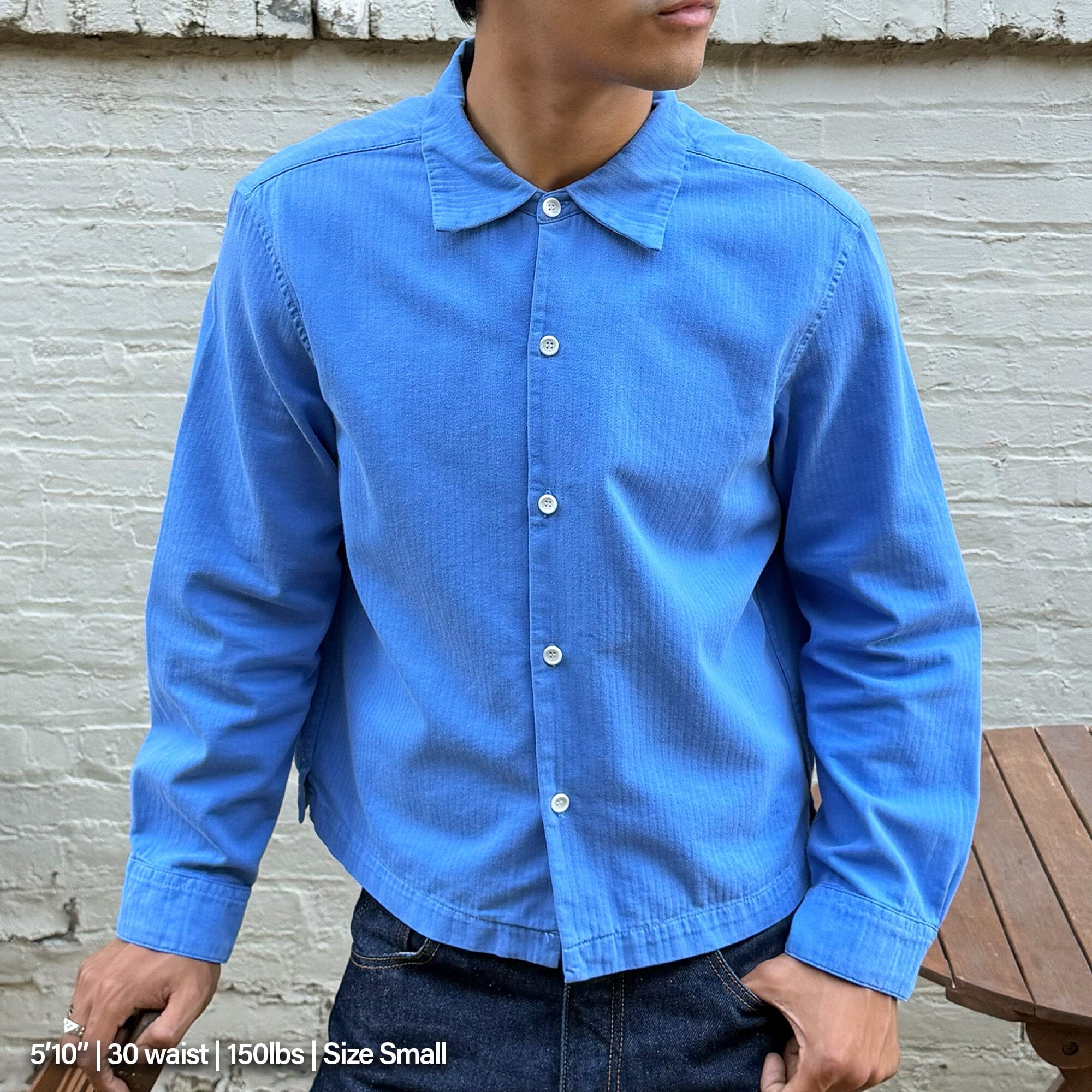 Newport Crop Button-Up II | Japanese Herringbone Twill - Image 6