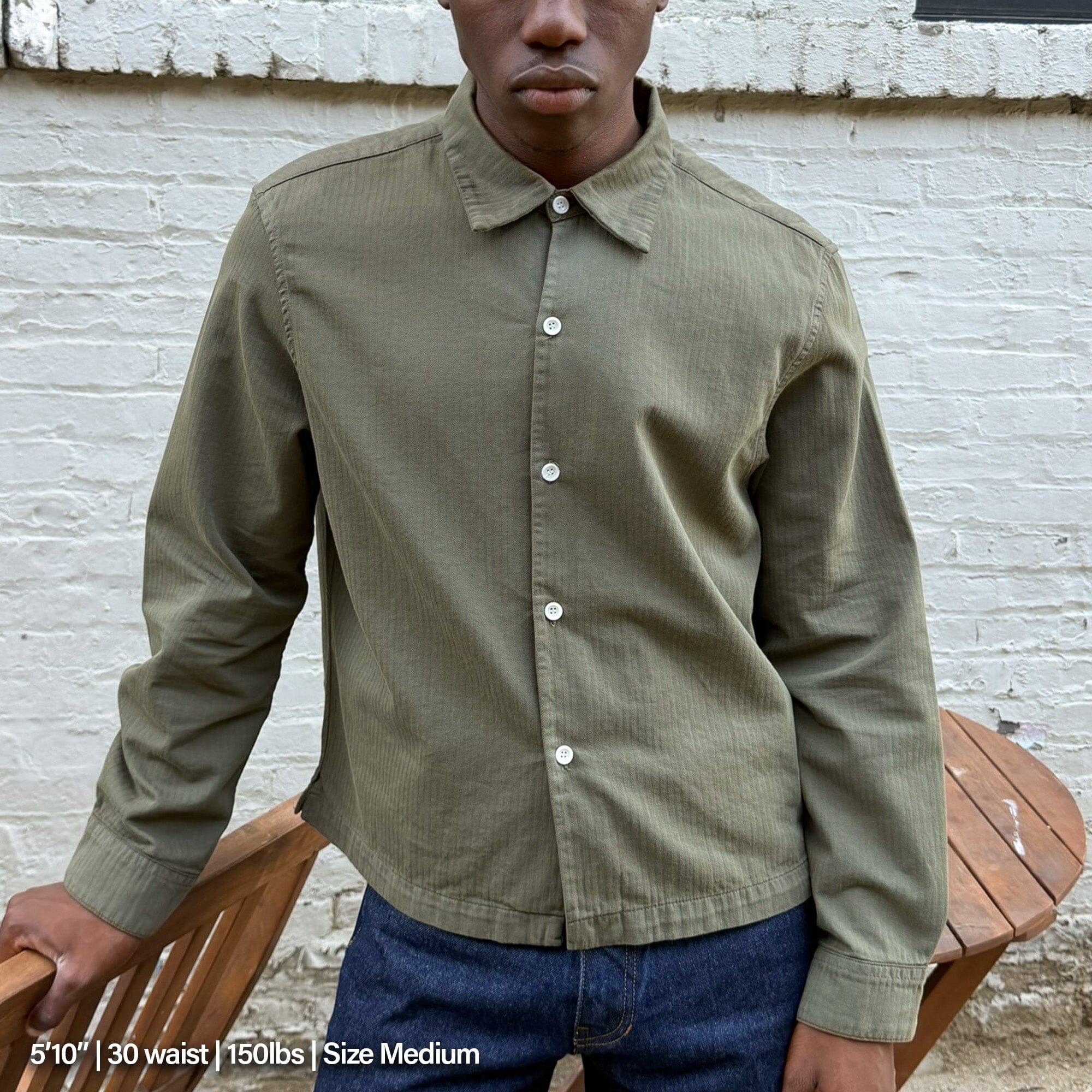 Newport Crop Button-Up II | Japanese Herringbone Twill - Image 5