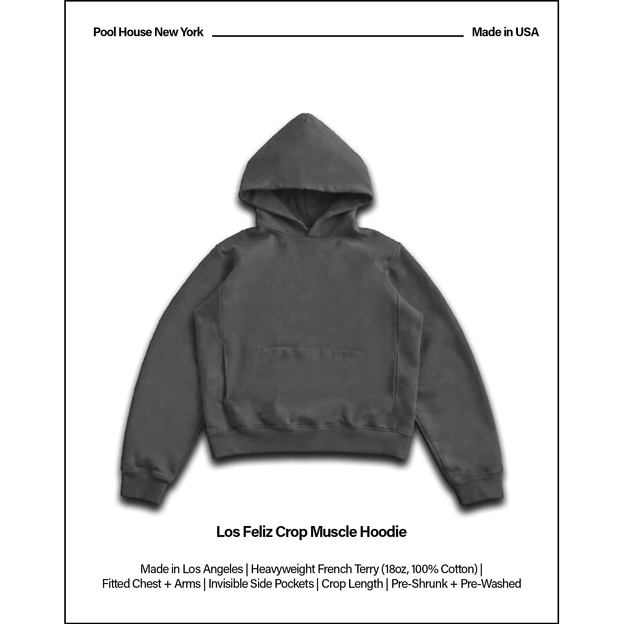 Los Feliz Crop Muscle Hoodie | Fitted - Image 2