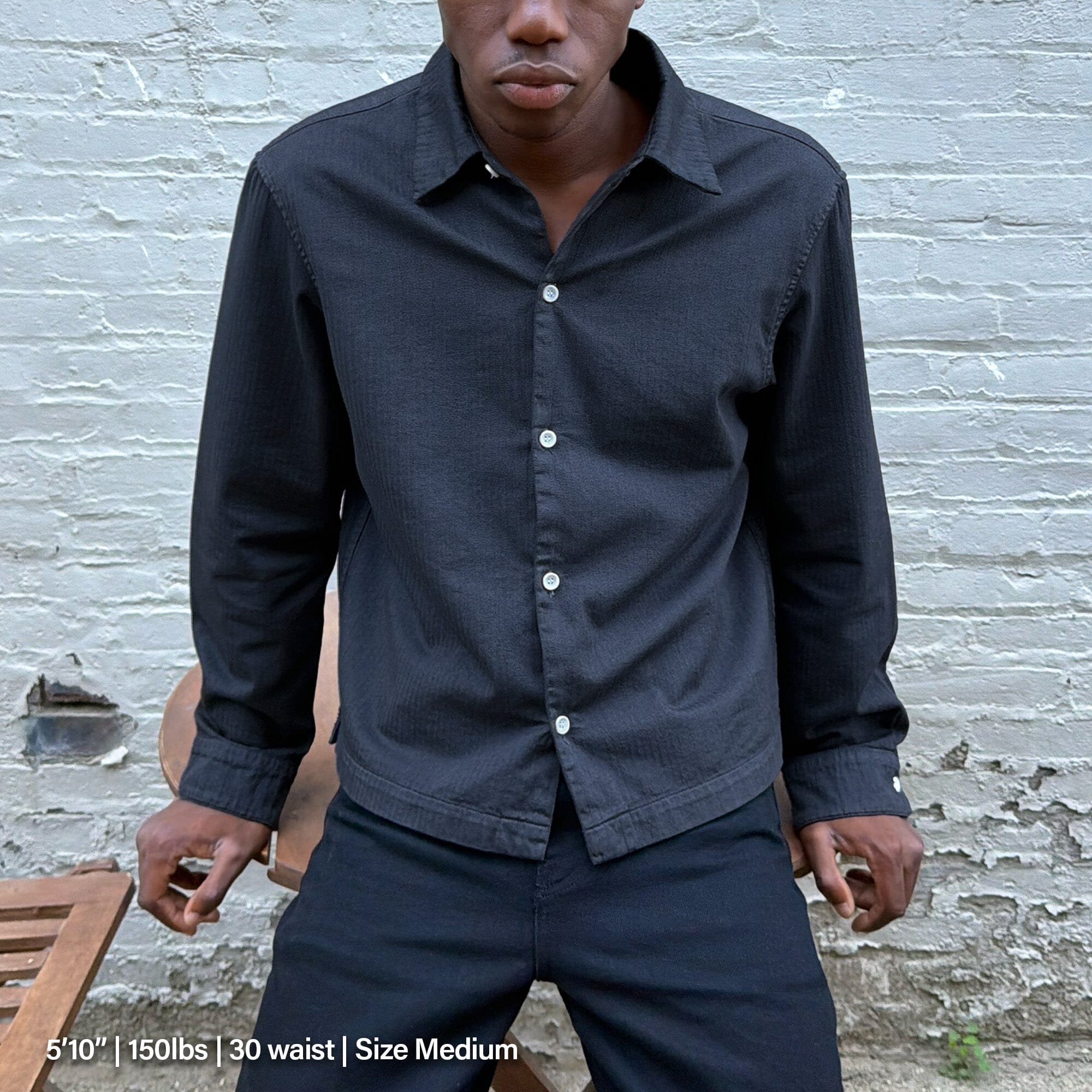 Newport Crop Button-Up II | Japanese Herringbone Twill - Image 5
