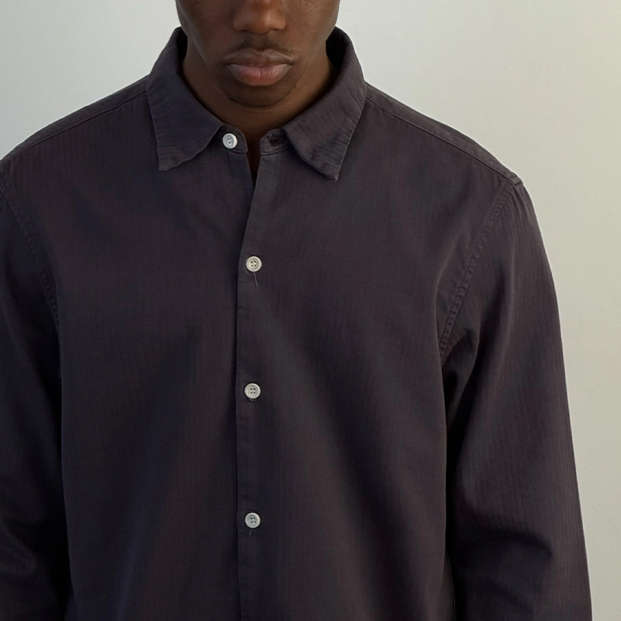Newport Crop Button-Up II | Japanese Herringbone Twill - Image 3