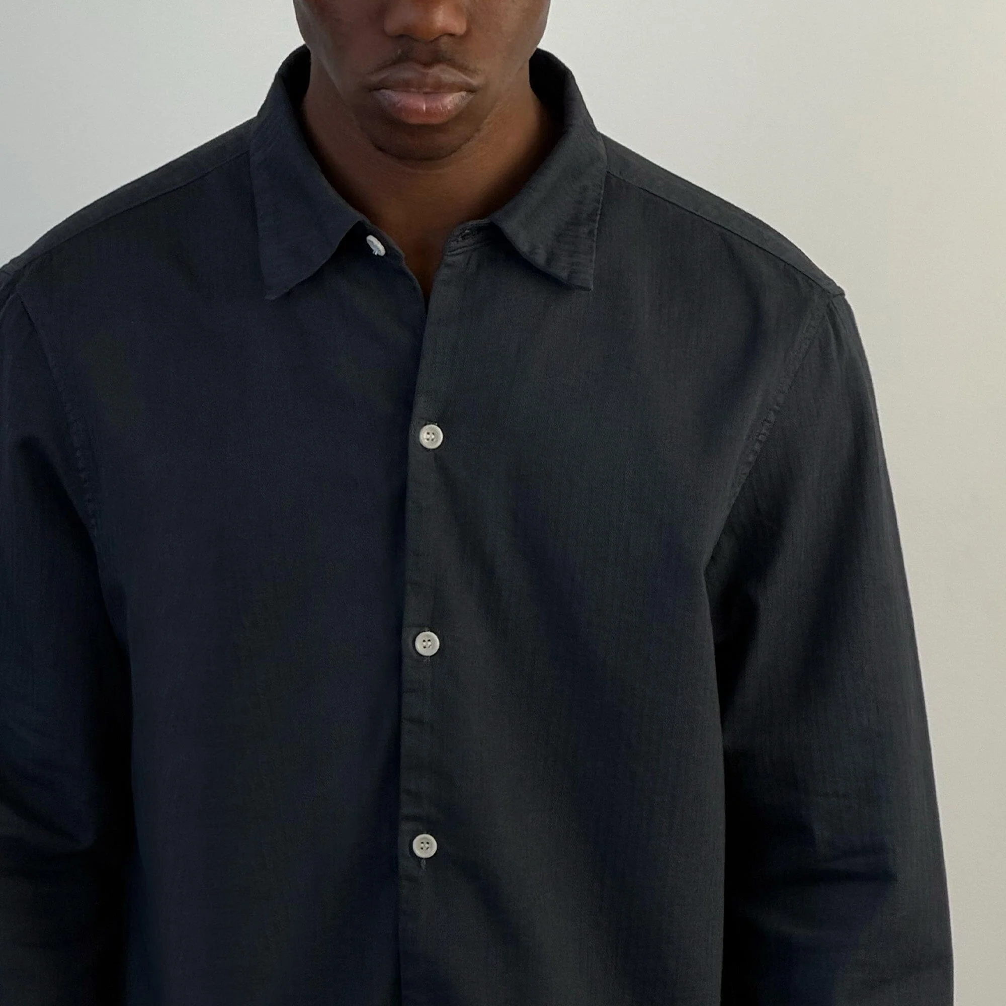 Newport Crop Button-Up II | Japanese Herringbone Twill - Image 3