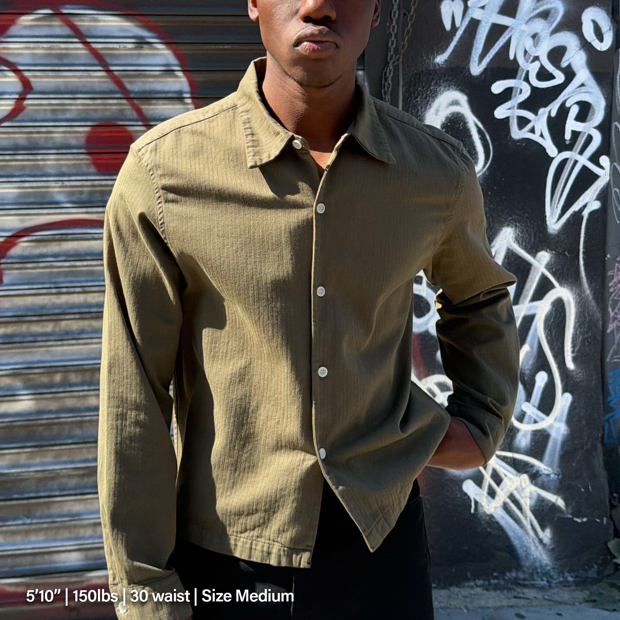 Newport Crop Button-Up II | Japanese Herringbone Twill - Image 7