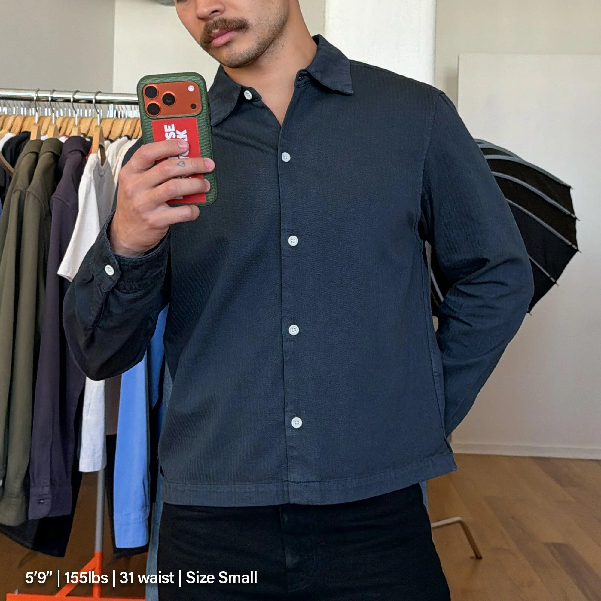 Newport Crop Button-Up II | Japanese Herringbone Twill - Image 6