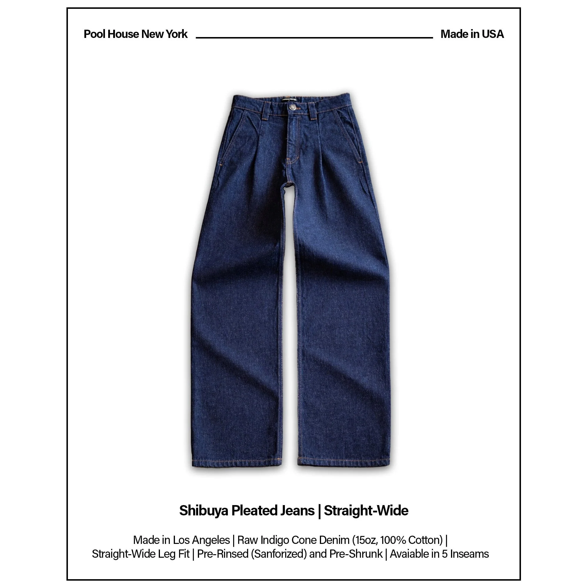 Shibuya Pleated Jeans | Straight-Wide Leg - Image 2