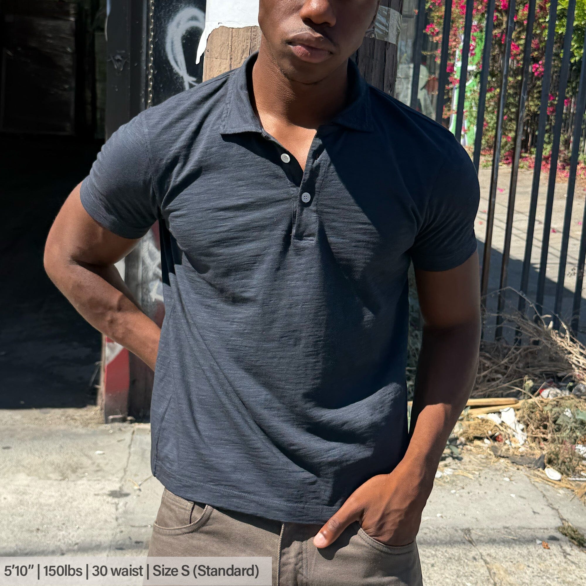 Los Feliz Crop Muscle Polo | Slub - Image 4